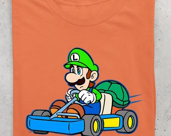 Luigi Mario Kart Racing Shirt, Luigi Driving Tee, Mario Kart Gamer Shirt, Nintendo Luigi Kart T-Shirt, Mario Kart Gift Tee