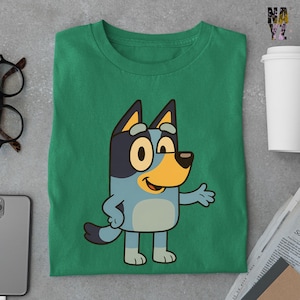 Bluey Shirt, Retro Bluey Tee, Cute Bluey Character Shirt, Bluey Rainbow Shirt, Bluey Inspired T-Shirt for Kids and Adults, Bluey Lover Gift