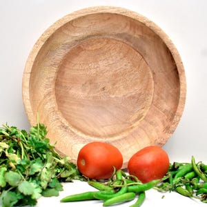Ciotola in legno per servire insalate, snack, frutta secca e tavolo da pranzo, decorazioni per la cucina, legno di mango con finitura naturale, ciotola decorativa per la cucina