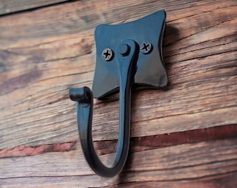 Handmade Iron Forged Hooks (Set of 4): Rustic Home Decor