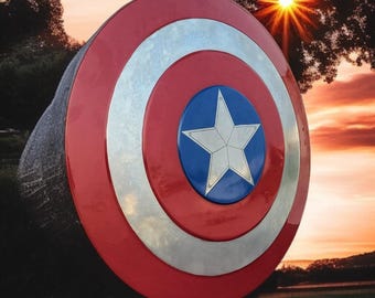 Marvels Legend Captain America Shield Prop The First Avenger Replica Super-Soldier Shield Metal Cosplay Shield for Display, Costume