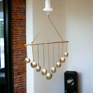 Rustic Metal Cow Bell Wind Chime - Feng Shui Wall Hanging for Positive Vibes, Decor Sweet Soft Sound Create Sense of Peace, Relaxation
