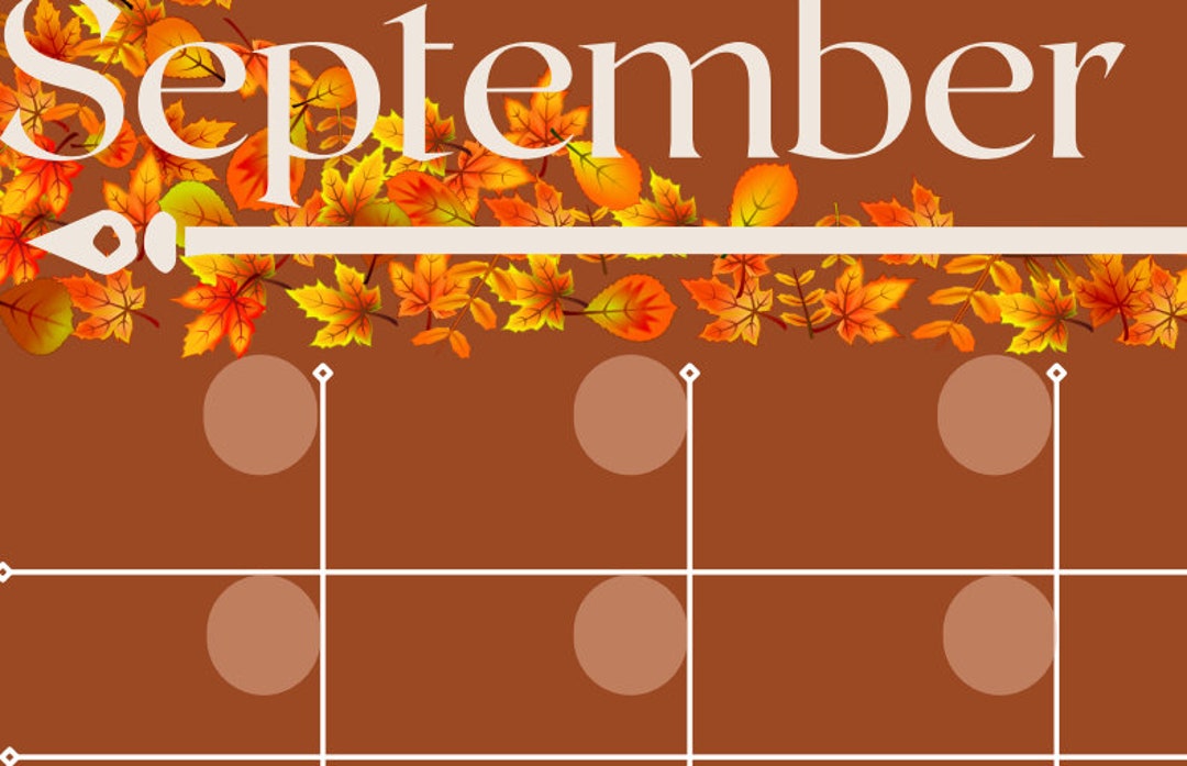 Printable Instant Download September 2024 Calendar PDF Cute Etsy