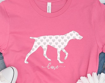 Pointer Love Valentines Day Shirt, German Shorthaired Pointer Shirt, Dog Mom Gift, GSP Mom, Pointer Mom, Bird Dog Lover, GSP Dog Lover Gift