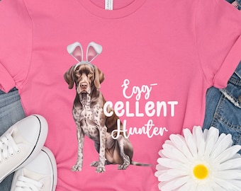 Easter Egg-cellent Hunter Dog Shirt, German Shorthaired Pointer Shirt, Dog Mom Shirt, GSP Mom, Pointer Shirt, German Shorthair Pointer Gift