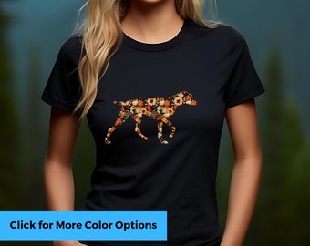 Bird Dog Floral Shirt German Shorthaired Pointer Tee, Dog Mom T-Shirt, GSP Mom, Pointer Shirt, German Shorthair Pointer Gift, GSP Dog, Fall