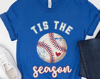 Camiseta de béisbol "Tis the season", camiseta del día del juego para mamá del béisbol, camiseta de mamá del béisbol, regalos para mamá deportista, camiseta de la era de mamá, regalo para mamá del béisbol