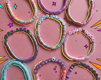 Hilary Duff Lucky Me Tour Beaded Bracelets, Stretch Friendship Jewelry
