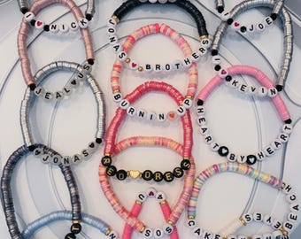 Jonas Brothers Tour Bracelets: Burning Up Stacking Bracelets.