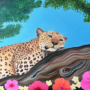 Stampa di pittura a olio di ghepardo / Belle arti originali / Pittura di animali selvatici / Arredamento unico per la casa / Arte moderna / Poster da parete di animali / Arte di ghepardo
