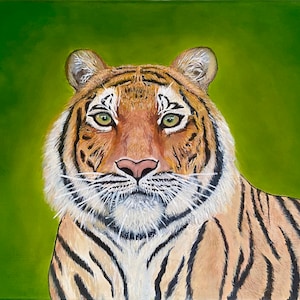Stampa di pittura a olio di tigre / Belle arti originali / Pittura di animali selvatici / Arredamento unico per la casa / Arte contemporanea / Poster da parete di animali / Anno della tigre