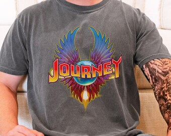 Journey Infinity Wings Rock Band T-Shirt on Vintage Black Comfort Colors 1717 Tee