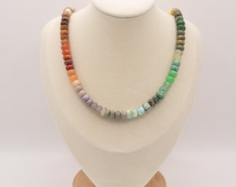 Rainbow Gemstone Necklace: Gold Filled Boho Jewelry