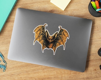 Vintage Halloween Bat Sticker, Bat Sticker, Spooky Sticker, Spooky, Halloween Sticker, Goth Sticker, Halloween Gift, Goth  Goblincore Gift