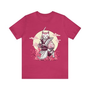 Samurai-Katzen-Shirt, Samurai-Shirt, Katzen-Shirt, süßes Katzen-T-Shirt, Samurai-Katze, Samurai-Katzen-T-Shirt, japanische Katzen-Shirt, Katzenliebhaber, Katzenliebhaber Geschenk Bild 4