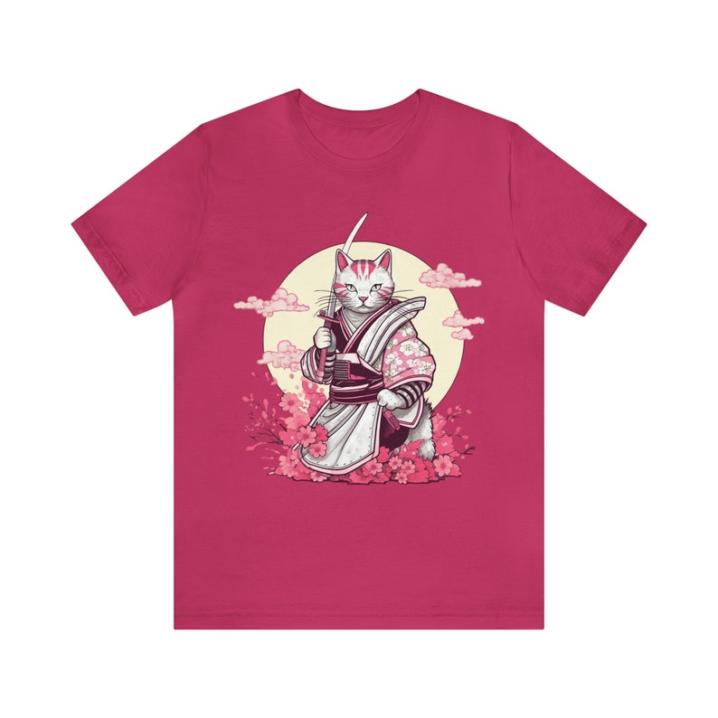 Samurai-Katzen-Shirt, Samurai-Shirt, Katzen-Shirt, süßes Katzen-T-Shirt, Samurai-Katze, Samurai-Katzen-T-Shirt, japanische Katzen-Shirt, Katzenliebhaber, Katzenliebhaber Geschenk Bild 4