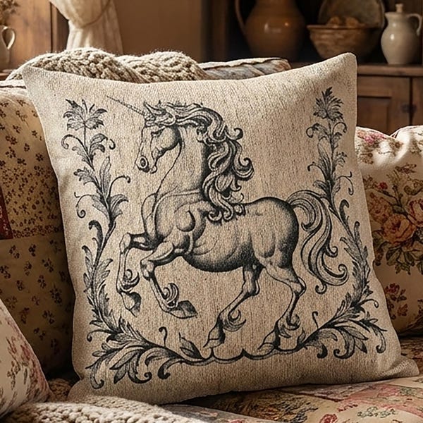 Woven Unicorn Pillow