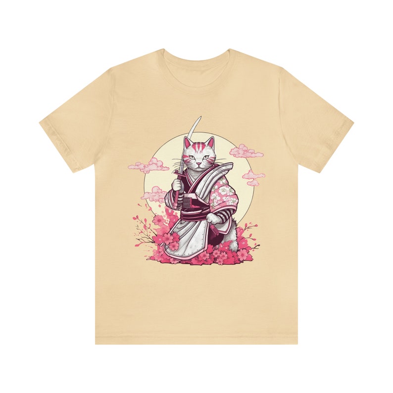 Samurai-Katzen-Shirt, Samurai-Shirt, Katzen-Shirt, süßes Katzen-T-Shirt, Samurai-Katze, Samurai-Katzen-T-Shirt, japanische Katzen-Shirt, Katzenliebhaber, Katzenliebhaber Geschenk Bild 7