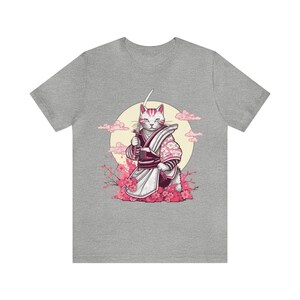 Samurai-Katzen-Shirt, Samurai-Shirt, Katzen-Shirt, süßes Katzen-T-Shirt, Samurai-Katze, Samurai-Katzen-T-Shirt, japanische Katzen-Shirt, Katzenliebhaber, Katzenliebhaber Geschenk Bild 3