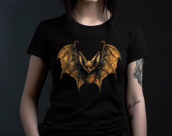 Vintage Halloween Bat Shirt, Goblincore Shirt, Bat Shirt, Dark Cottagecore, Witchy Shirt, Halloween Bats, Goth Tshirt, Grunge, Spooky Season