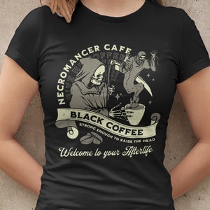 Necromancer Cafe Shirt, Dungeons and Dragons Shirt, DnD Shirt, D&D Shirt, Coffee Shirt, Funny Shirt, Coffee T-Shirt, Coffee Tee, TTRPG Tee