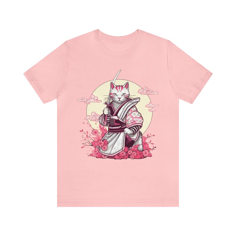 Samurai-Katzen-Shirt, Samurai-Shirt, Katzen-Shirt, süßes Katzen-T-Shirt, Samurai-Katze, Samurai-Katzen-T-Shirt, japanische Katzen-Shirt, Katzenliebhaber, Katzenliebhaber Geschenk Bild 6