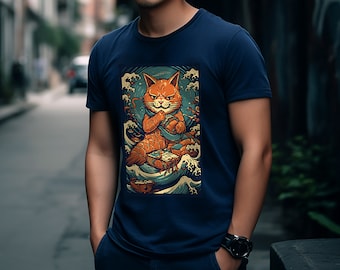 Mercat Shirt, Purrmaid Shirt, lustiges Katzen-Meerjungfrau-T-Shirt, japanisches Koi Katzen-Shirt, Katzenliebhaber Geschenk