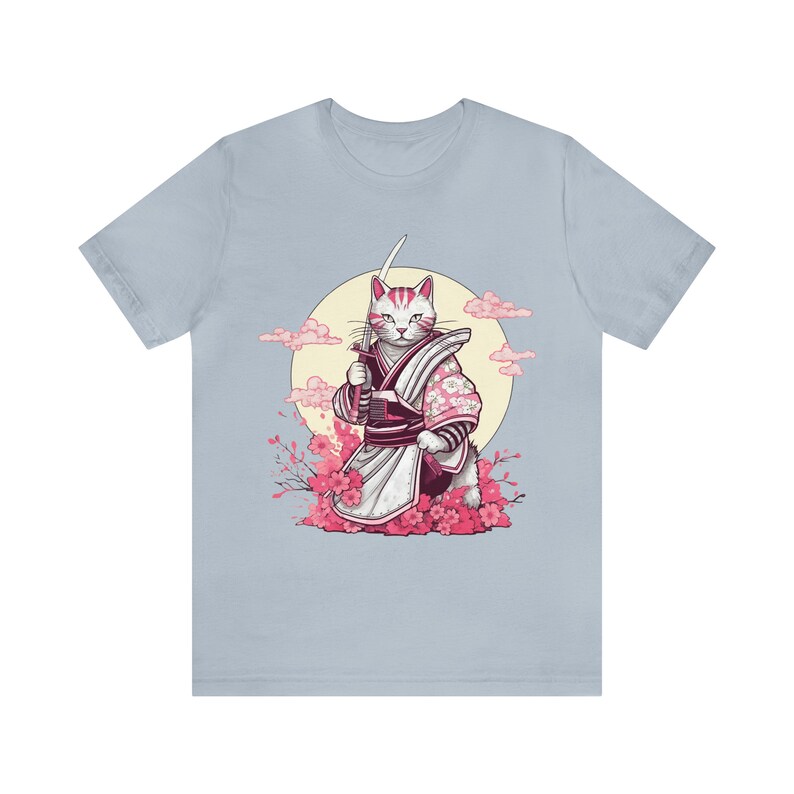 Samurai-Katzen-Shirt, Samurai-Shirt, Katzen-Shirt, süßes Katzen-T-Shirt, Samurai-Katze, Samurai-Katzen-T-Shirt, japanische Katzen-Shirt, Katzenliebhaber, Katzenliebhaber Geschenk Bild 5