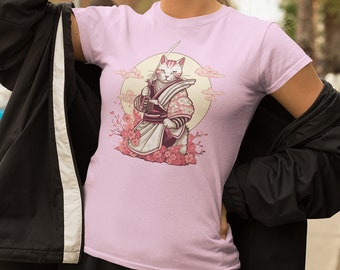 Samurai Cat Shirt, Samurai Shirt, Cat Shirt, Cute Cat Tee, Samurai Cat,  Samurai Cat Tee, Japanese Cat Shirt, Cat Lover, Cat Lover Gift
