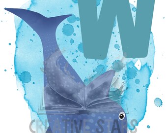 W is for Whale Shark Digital Print