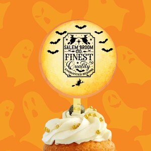 Halloween Cupcake Toppers: Witches, Bats, Cats (Printable PDF Download)