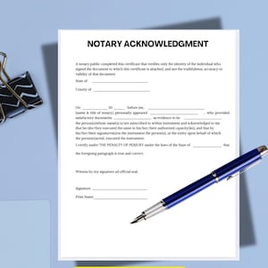 Notary Acknowledgment Form: Fillable Printable (PDF Download)