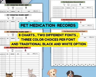 Registro dei farmaci per animali domestici, registro e tracker dei farmaci per animali domestici facili da usare per animali felici e sani. Tracker dei farmaci, registro delle pillole, fogli di monitoraggio dei farmaci per animali domestici,