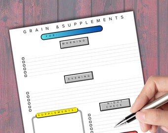 Horse Feeding Schedule,Horse Feeding Chart  Printable, Equine Feeding Chart,Horse Feed Schedule,Equine Record of Grain, Hay & Supplements