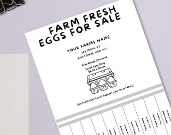 Farm Fresh Eggs Flyer Template: Customizable PDF (Canva)
