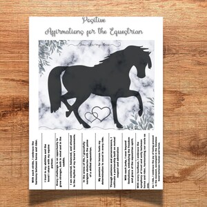 Afdrukbare positieve mindset voor ruiters, positieve affirmaties, positieve afscheurbevestigingen voor paarden, afscheurfolder, positieve gedachten
