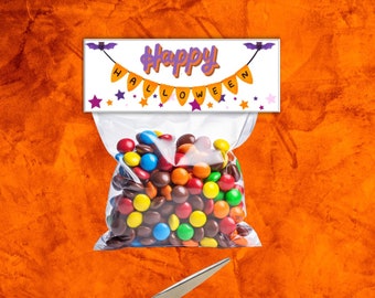Halloween Leckerli Beutel Topper, druckbare Süßigkeiten Tags, Halloween Geschenk / Goody Beutel Tags, Halloween Handwerk Taschendeckel, Halloween Sandwich Beutel Akzent