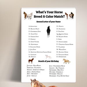 Horse Breed & Color Game: Equestrian Name Generator (PDF Download)