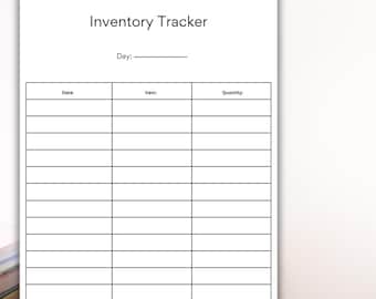 Printable Inventory Tracker,Inventory Tracker Printable Stock Log Sheet, Supply Management Record, Home Small Business Stock Count Sheet,