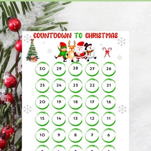 Christmas countdown calendar, Countdown to Christmas,Christmas advent calendar for kids, advent countdown calendar for Christmas