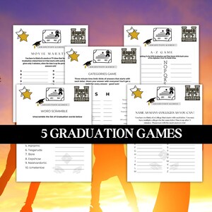 Printable Graduation Games: 5 Party Activities (PDF Download)