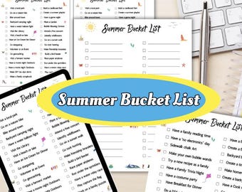 Family Summer Bucket List: Printable Activities & Crafts, Summer Bucket List Printable, Summer Break Bucket List Template, Summer Checklist