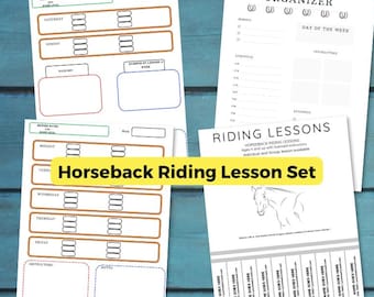 Pacchetto di pianificatori e organizzatori di lezioni di equitazione, modelli per addestratori/istruttori di cavalli, bacheca, risorse equestri per addestratori di cavalli