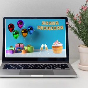 E card for Happy birthday. Instant  E card. Digital E Card for Happy Birthday Wishes: Digital Delivery via Email, Text, or Social Media