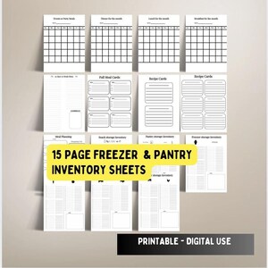 Gefrierschrank- und Vorratskammer, Mahlzeitenplanung, Printable, Gefrier-/ Vorratskammer, Meal Prep, Mahlzeit-Tracker, Menüplaner, Mahlzeitinventur