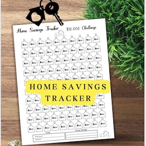 Home Savings tracker, House Savings Challenge,Home Savings tracker, House Fund, Printable House Finance Tracker,10,000 Dollar house savings