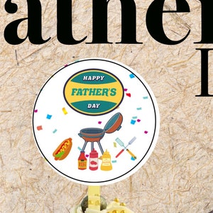BBQ Father&#39;s Day Cupcake Topper: Printable Dessert Decorations (PDF)