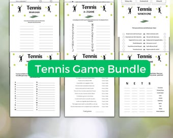 Tennis Party Games Bundle,Tennis Game Bundle, 9 Printable Tennis Party Games, Tennis Team Building Games, Tennis Birthday Activities