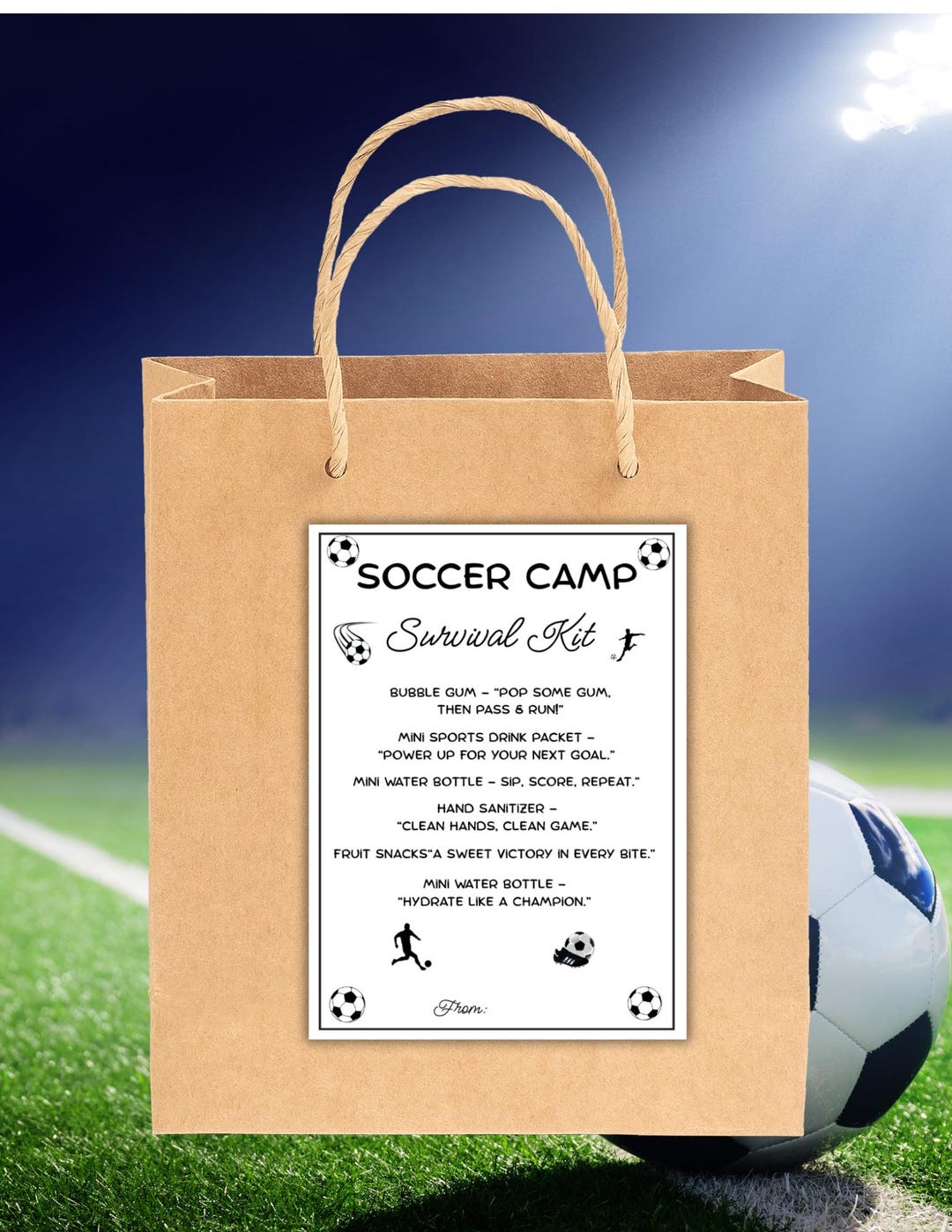 Soccer Camp Survival Kit Tag Printable,goody Bag Favor,favor Tags ...