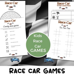 Kids Race car games, Kid&#39;s Race car printable,Race Party games, Race season games,Race car party game, race car birthday, car  birthday